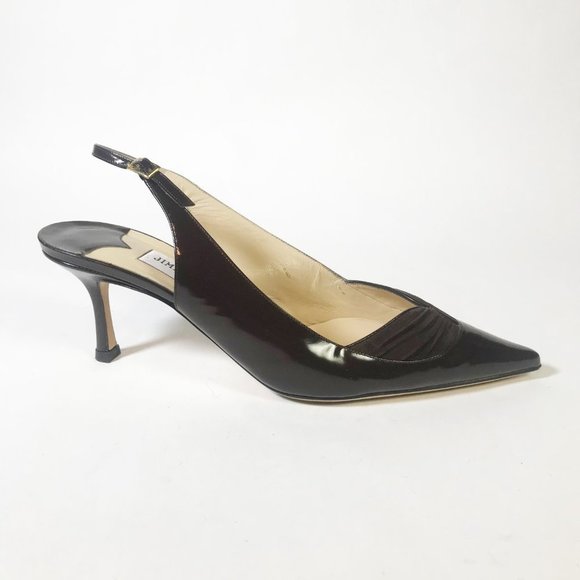 Jimmy Choo Short Heel Dark Brown Slingback - 40.5 - Picture 2 of 7